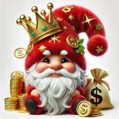 fluffy toy santa on a white background