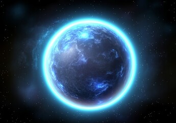 Fototapeta premium Abstract Digital Planet Earth with Glowing Lights on Dark Background, Global Network and Connectivity Concept