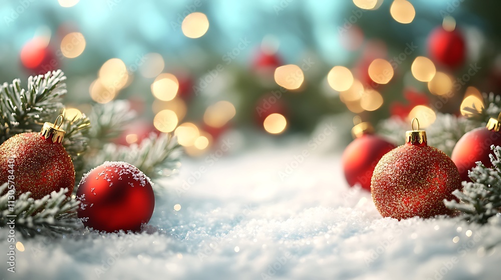Poster beautiful abstract christmas background with soft notes of red and green. generative ai.