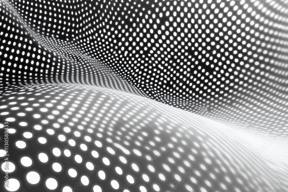 Poster subtle wave pattern with glowing dots