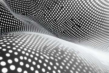 Subtle Wave Pattern with Glowing Dots