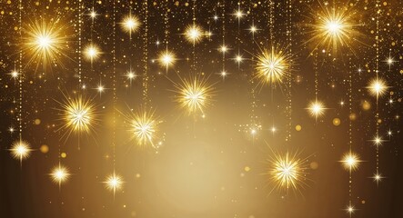 Fototapeta premium Setting off golden starbursts that create the illusion of shimmering stars falling from above