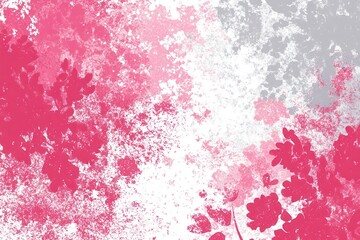 Fototapeta premium Abstract Floral Silhouettes in Gray and Pink Tones