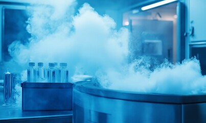 Cryogenic storage container, samples, cold vapor.