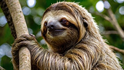 Fototapeta premium Sloth Hanging Out in the Treetops
