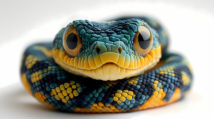 Fototapeta premium This plush snake toy is a bit fluffy, has cute 3D figures, and is white in color