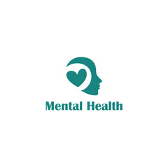 Mental Health Logo Simple Vector