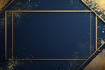 Elegant Graduation Greeting Card Template with Gold Accents and Dark Blue Background