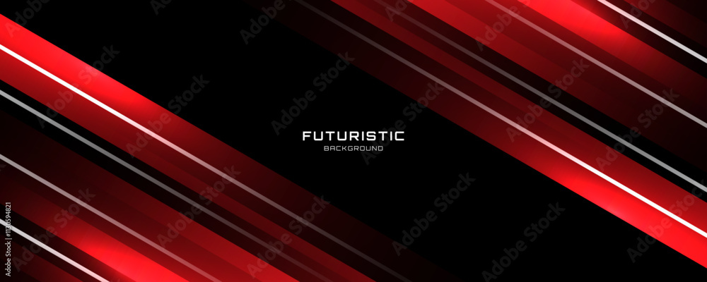 Poster red white abstract background overlap layer on dark space with diagonal lines effect decoration. mod