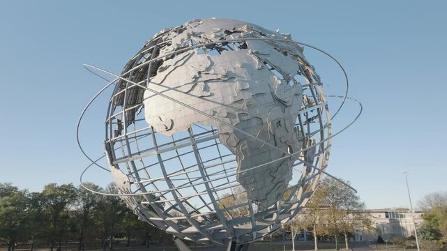Establishing shot of the Flushing Meadows Unisphere