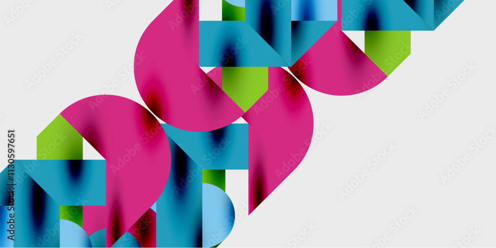 Poster Vibrant abstract background circles with smooth gradients, creating a dynamic and modern design. Ideal for creative, tech, or contemporary-themed projects