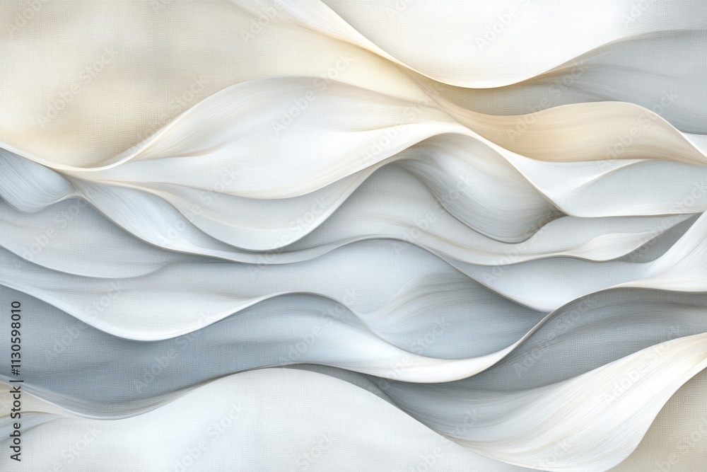 Poster minimalistic waves in light gray tones and patterns