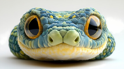 Fototapeta premium This plush snake toy is a bit fluffy, has cute 3D figures, and is white in color