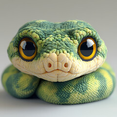 Fototapeta premium This plush snake toy is a bit fluffy, has cute 3D figures, and is white in color