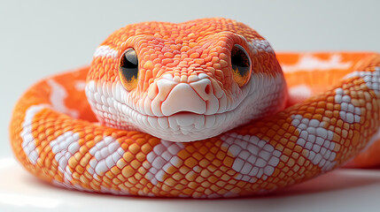 Fototapeta premium This plush snake toy is a bit fluffy, has cute 3D figures, and is white in color