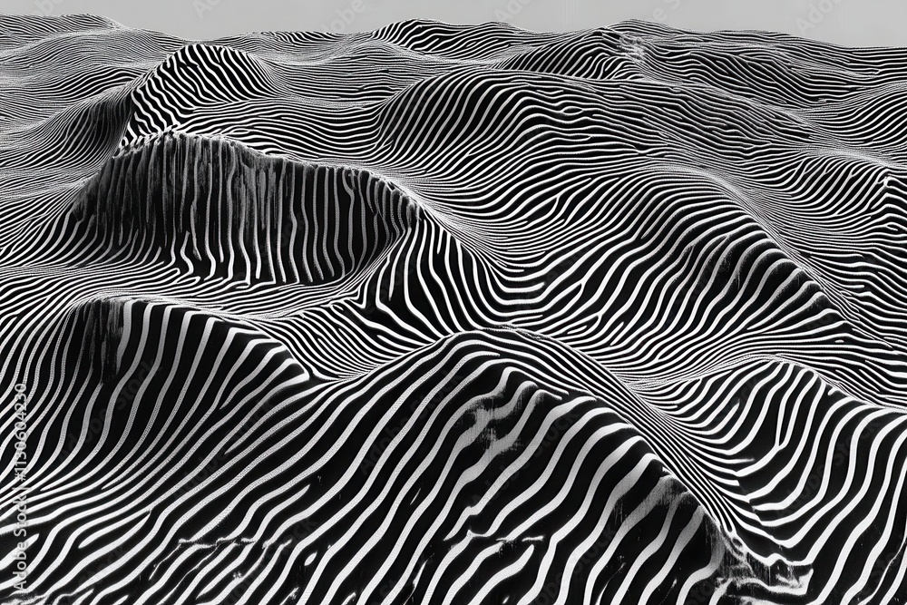 Aufkleber abstract wave lines creating gradient fading effect