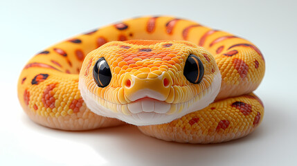 Fototapeta premium This plush snake toy is a bit fluffy, has cute 3D figures, and is white in color