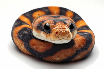 Fototapeta premium This plush snake toy is a bit fluffy, has cute 3D figures, and is white in color