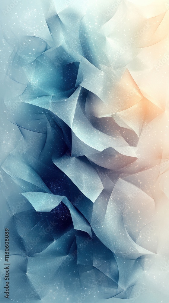 Poster abstract blue and white layered design with a soft gradient and textured appearance.