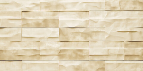 Fototapeta premium Textured beige wall with layered stone pattern, creating natural and rustic look