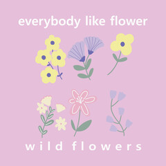 free vector flower and text design.