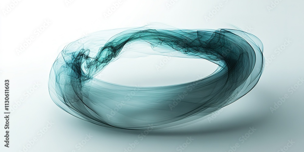 Poster Abstract swirling teal design with flowing lines and soft gradients creating an ethereal atmosphere