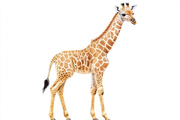Obraz premium Adorable Baby Giraffe Watercolor Painting. AI generated illustration