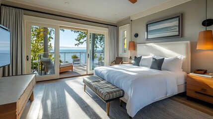 A sophisticated seaside resort property offering a range of lodging options, direct beach access, and breathtaking ocean vistas 
