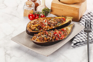 Baked eggplant with minced meat