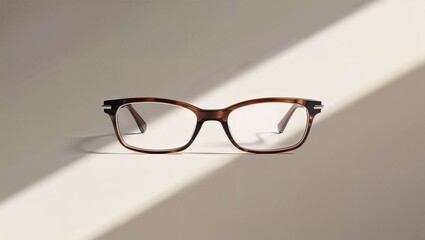 Occhiali da vista su sfondo neutro 