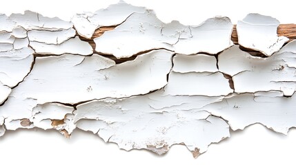 Naklejka premium Cracked White Paint Texture on Wood Grunge Background Peeling Paint