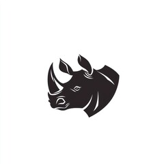 Obraz premium Silhouetted rhino head graphic design.