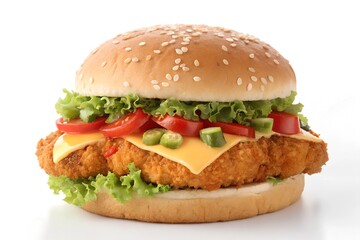 ne Burst fast foods  on white background