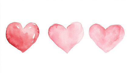 Obraz premium Watercolor hearts in shades of red, perfect for romantic designs and decorations