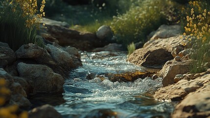 Obraz premium water flowing into the water