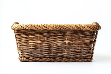 wicker basket isolated on white background