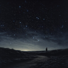 Fototapeta premium person watching the moon