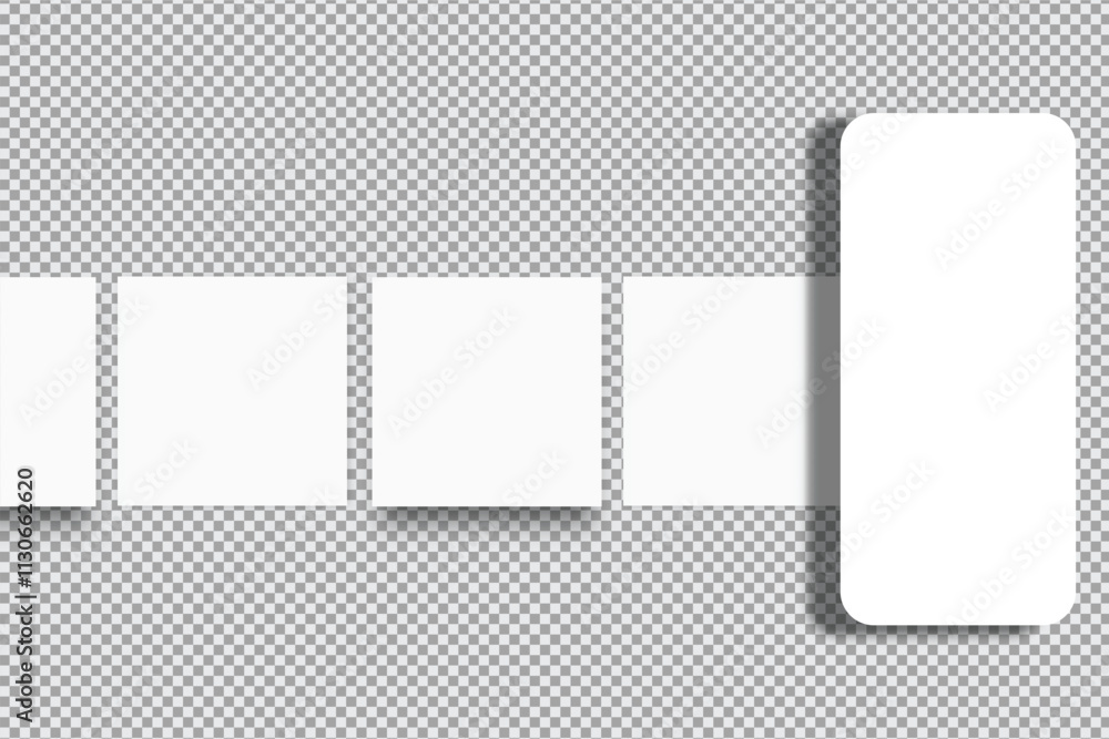 Wall mural social media post interface mockup. social media mobile app page template design for user carousel s