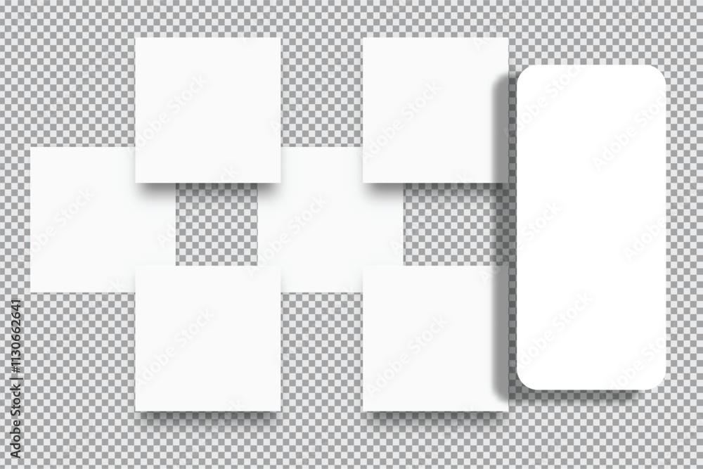 Poster social media post interface mockup. social media mobile app page template design for user carousel s