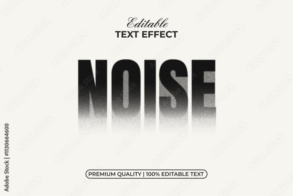Fototapete noise text effect grainy texture style. editable text effect.