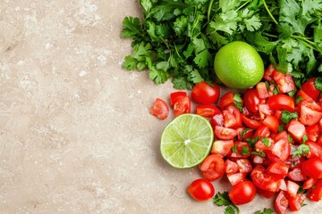 fresh pico de gallo with vibrant tomato