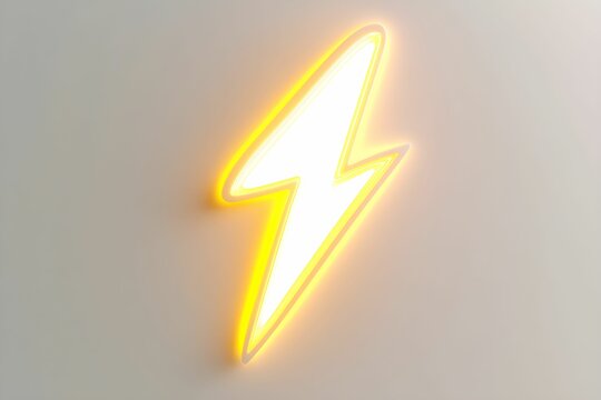 energia, piorun, minimalistyczny, nowoczesny, neon, ż&oacute;łty, blask, symbol, oszczędność szczeg&oacute;ł&oacute;w, gradient, futurystyczny, czyste linie, wizja, technologia, biel, jasne tło, lekkość, gładki kształt, f