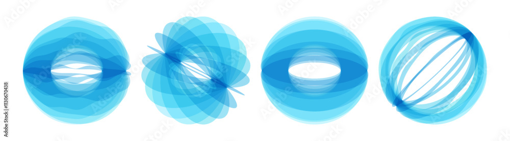 Wall mural set of spheres. abstract geometric design. vector illustration made of various overlapping elements.