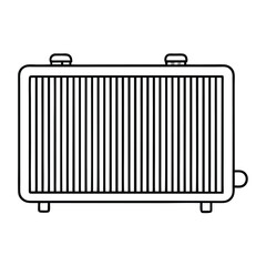 Fototapeta premium a line drawing of a radiator. white background,