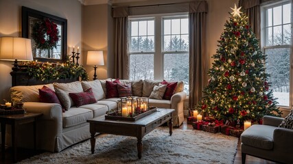 Fototapeta premium christmas living room