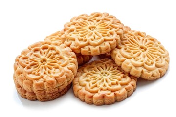 Fototapeta premium Eid Al Fitr Cookies Muslim Lesser Holiday Snacks Isolated on White
