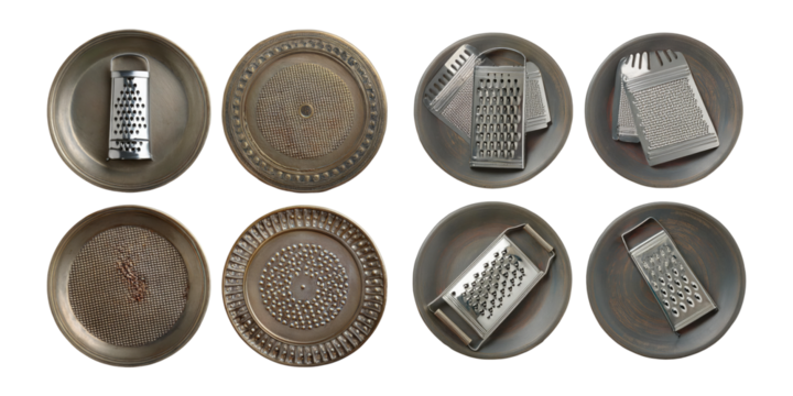 Various Types of Kitchen Graters and Slicers, PNG collection, set bundle, isolate on transparent or white background