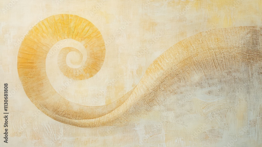 Poster elegant spiral shell design on soft textured background