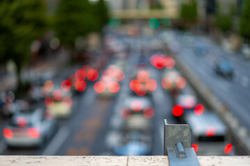 歩道橋から見える渋滞