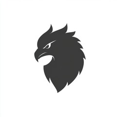 Obraz premium Fierce eagle head silhouette, vector illustration.